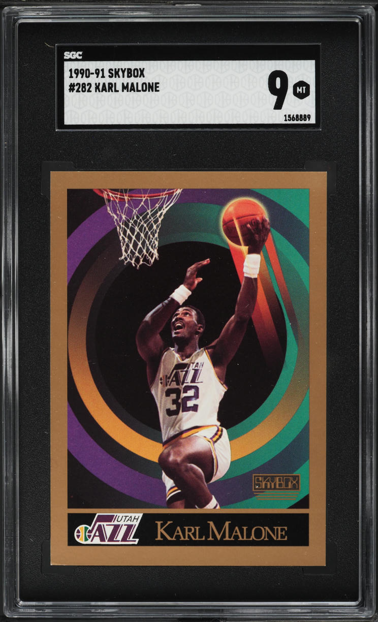 1990 Skybox Basketball Karl Malone #282 SGC 9 MINT