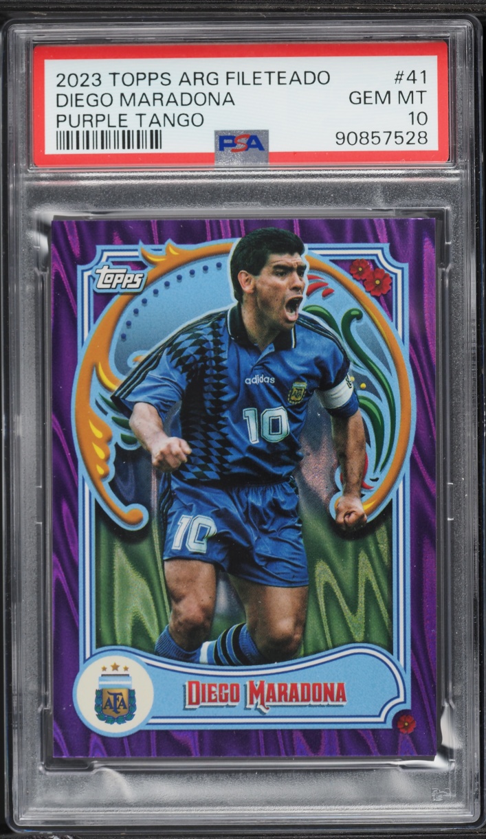 2023 Topps Argentina Fileteado Purple Tango Diego Maradona /15 #41 PSA 10 GEM MINT