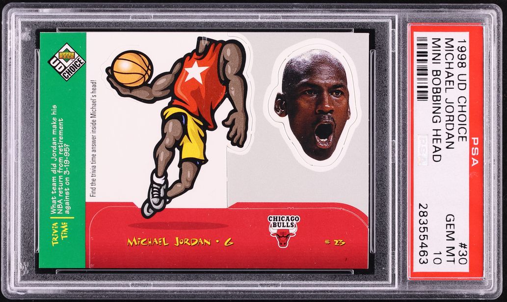 1998 Upper Deck Choice Mini Bobbing Head Michael Jordan #30 PSA 10 GEM MINT