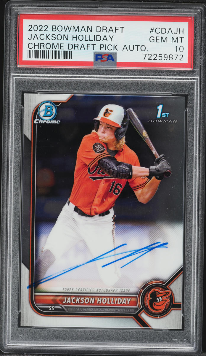 2022 Bowman Chrome Draft Jackson Holliday PROSPECT AUTO #CDA-JH PSA 10 GEM MINT