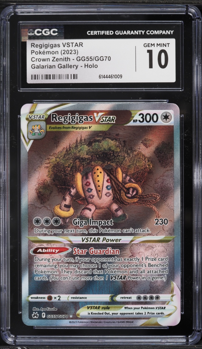 2023 Pokemon Sword & Shield Crown Zenith Alt Art Regigigas VSTAR #GG55 CGC 10 GEM MINT