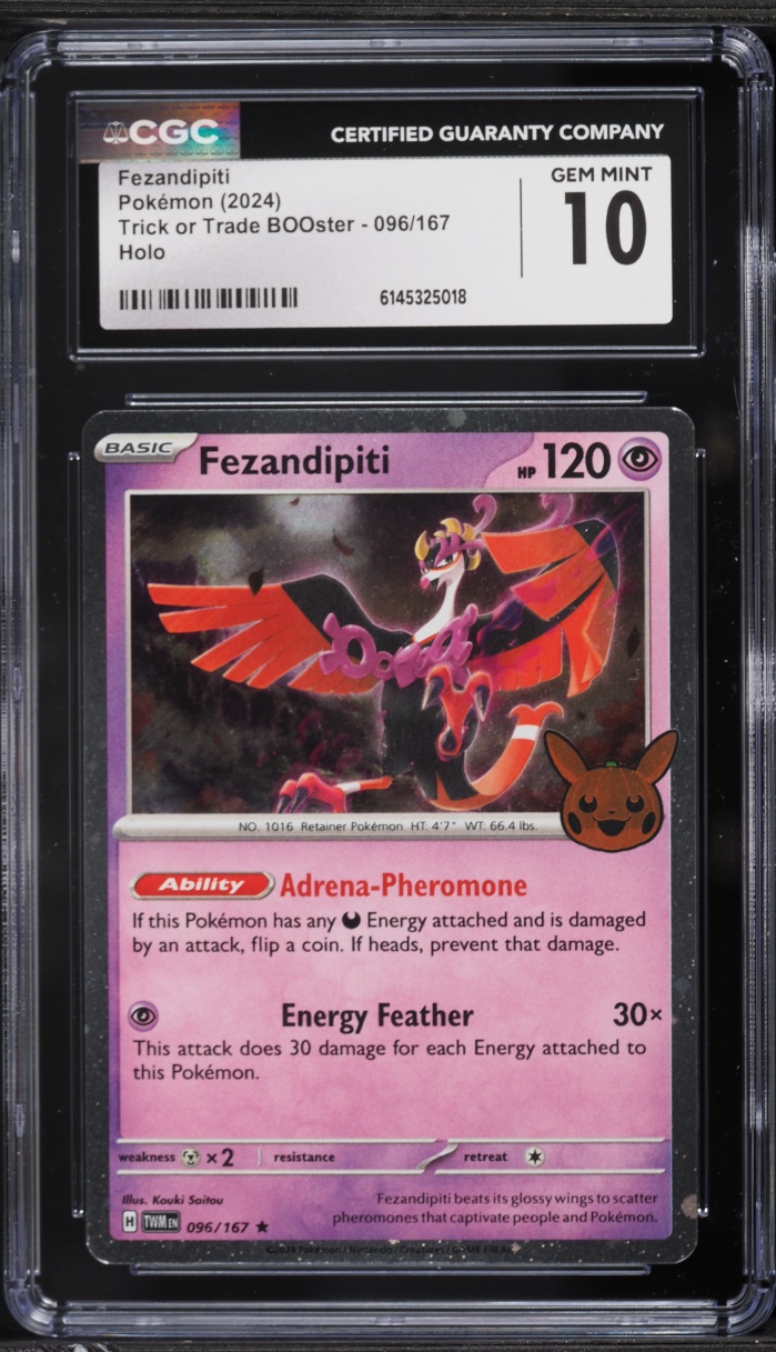 2024 Pokemon SV Trick Or Trade BOOster Holo Fezandipiti #096 CGC 10 GEM MINT