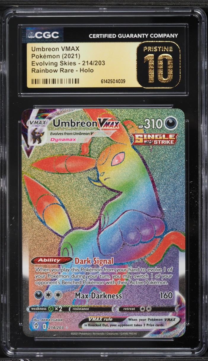 2021 Pokemon Sword & Shield Evolving Skies Rainbow Rare Umbreon VMAX #214 CGC 10 PRISTINE