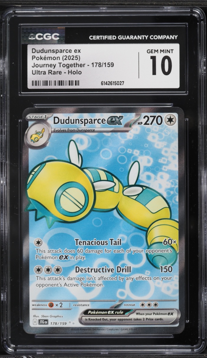 2025 Pokemon Scarlet & Violet Journey Together Full Art Dudunsparce EX #178 CGC 10 GEM MINT