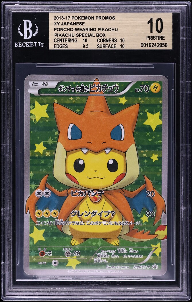 2016 Pokemon Japanese XY Promo Special M Charizard Y Poncho Pikachu #208 BGS 10