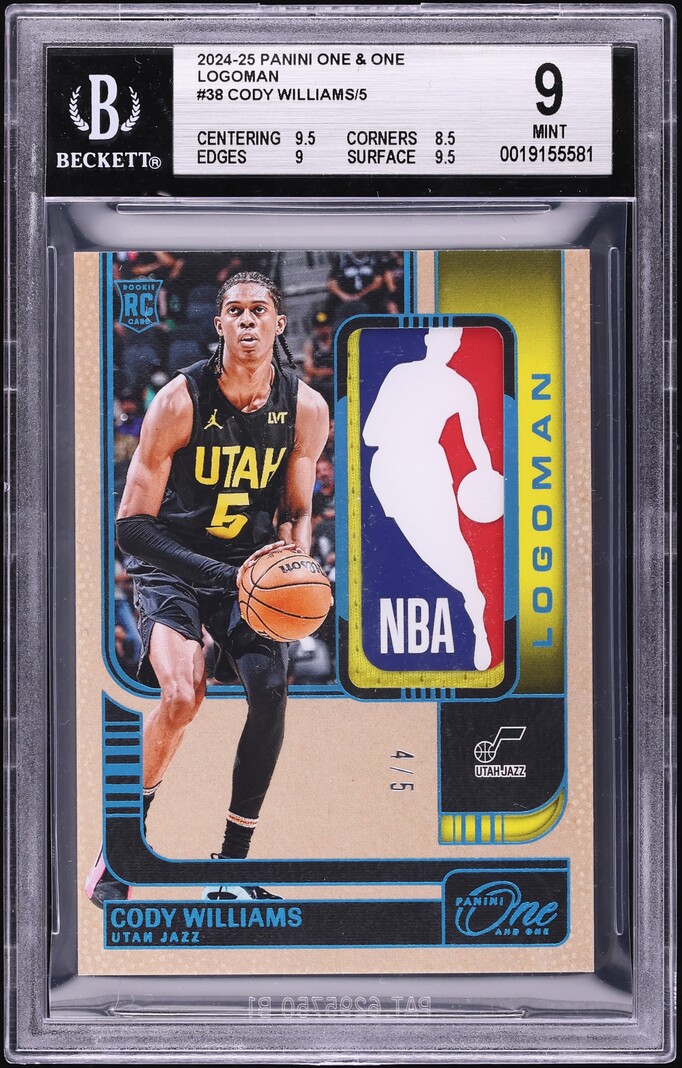 2024 Panini One And One Logoman Cody Williams ROOKIE PATCH /5 #38 BGS 9 MINT