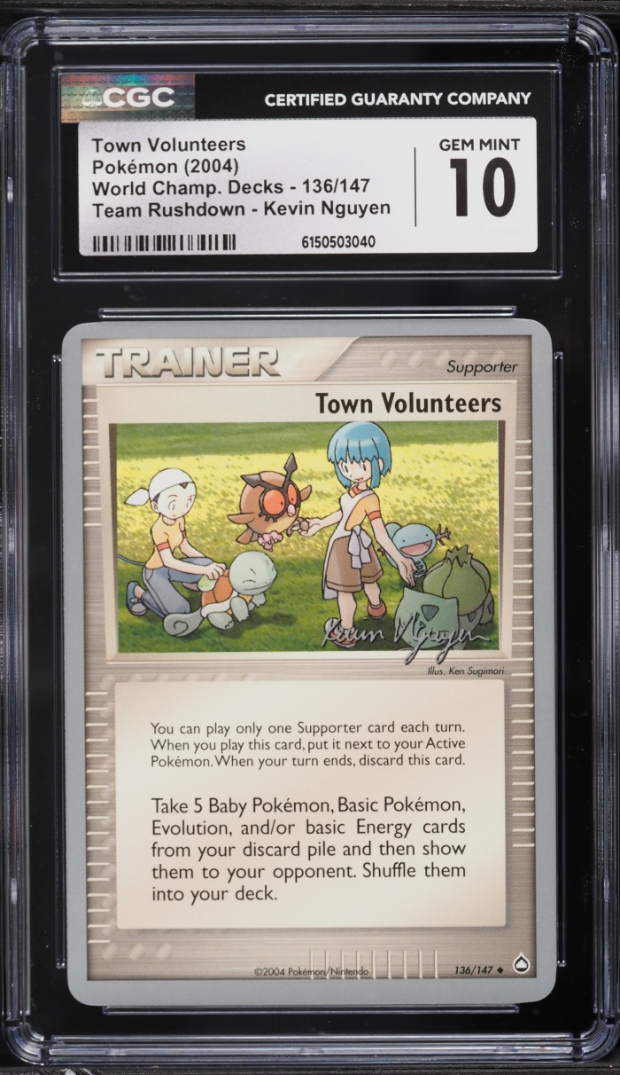 2004 Pokemon World Championships Decks Team Rushdown Kevin Nguyen Town Volunteers #136 CGC 10