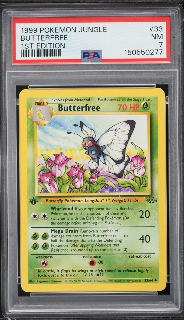 1999 Pokemon Jungle 1st Edition Butterfree #33 PSA 7 NRMT
