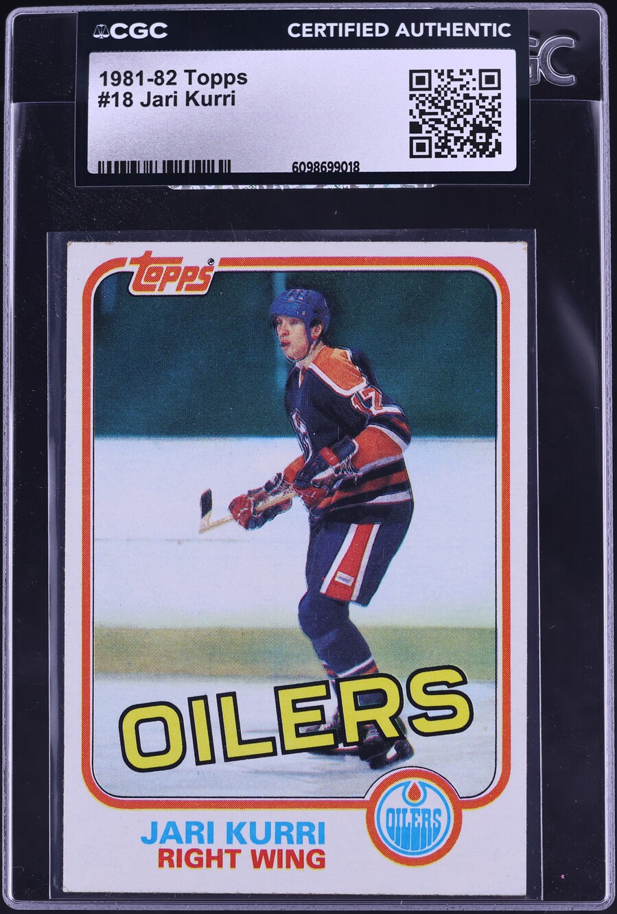 1981 Topps Hockey Jari Kurri ROOKIE #18 CGC AUTH