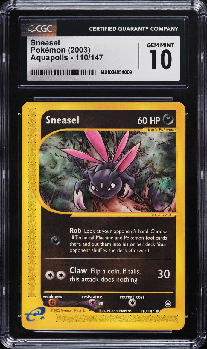 2003 Pokemon Aquapolis Sneasel #110 CGC 10 GEM MINT