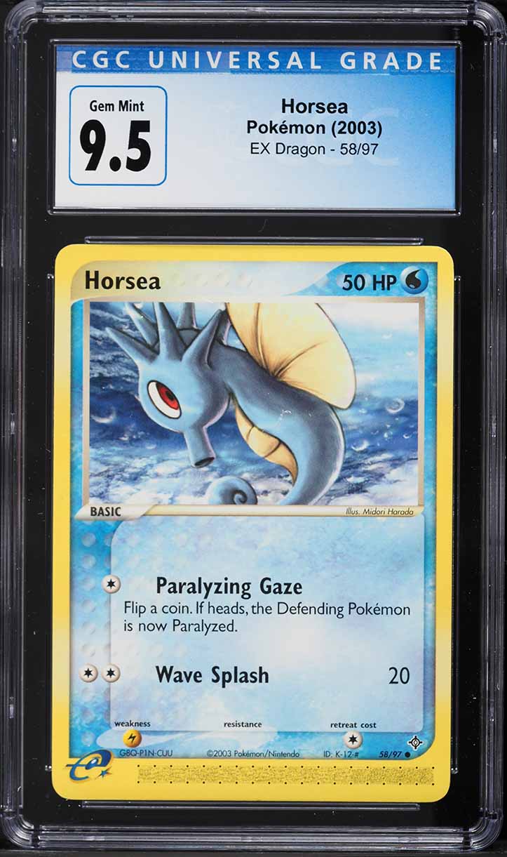2003 Pokemon EX Dragon Horsea #58 CGC 9.5 GEM MINT