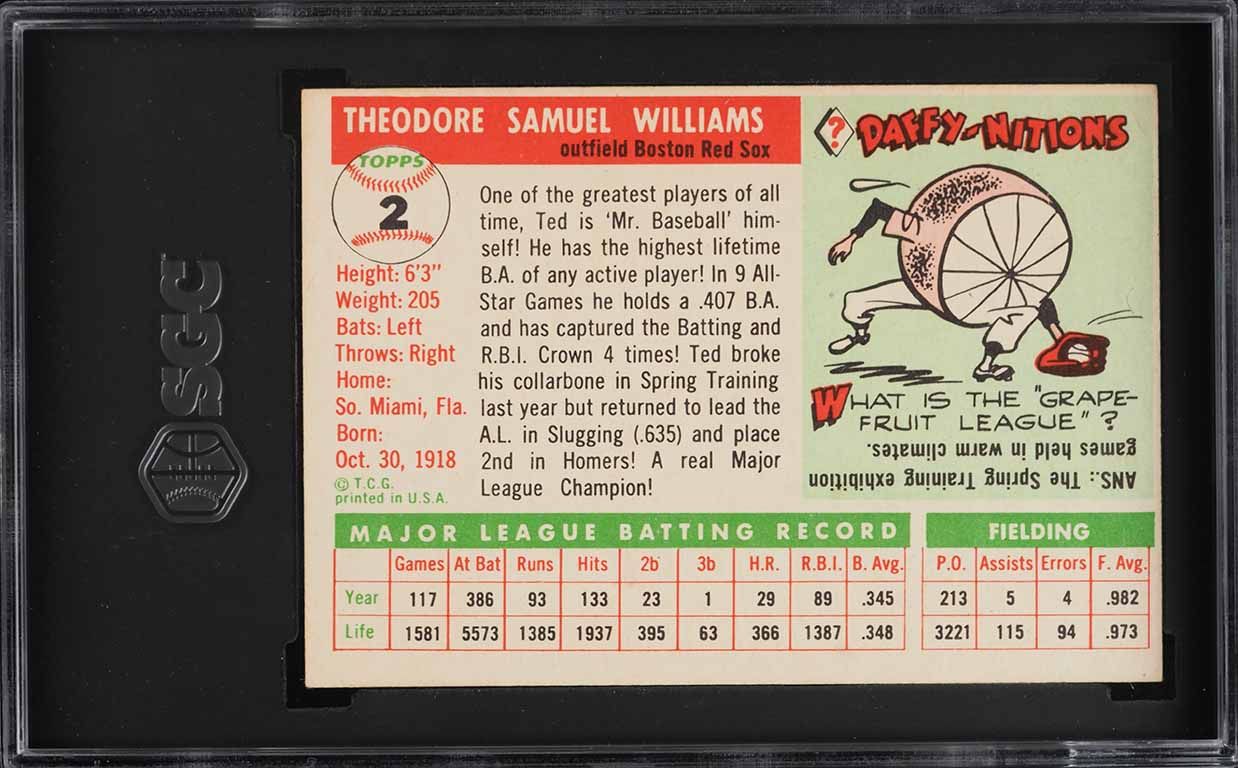 1955 Topps Ted Williams #2 SGC 5 EX