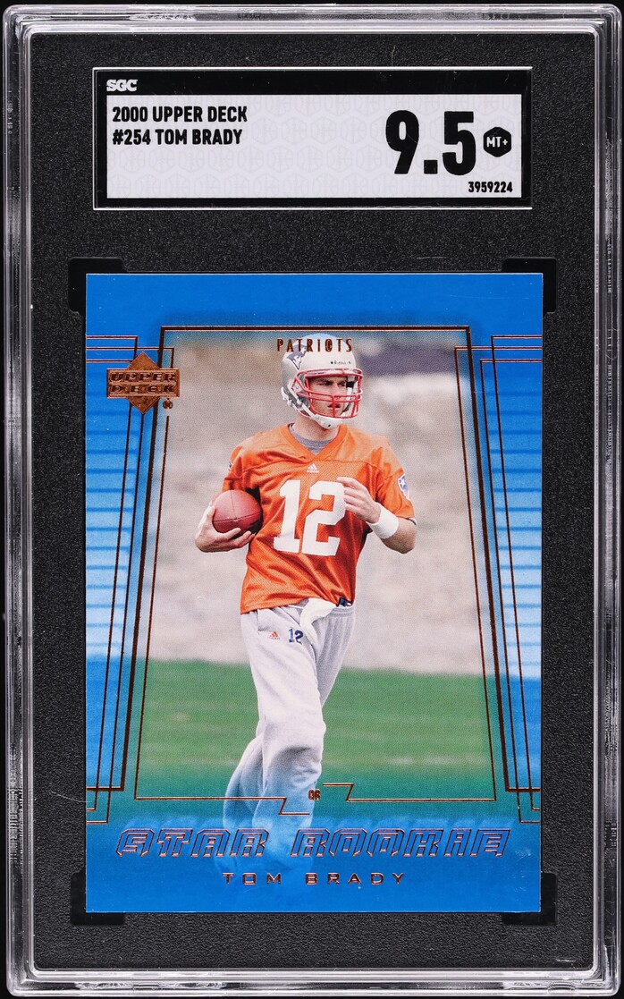 2000 Upper Deck Football Tom Brady ROOKIE #254 SGC 9.5 MINT+