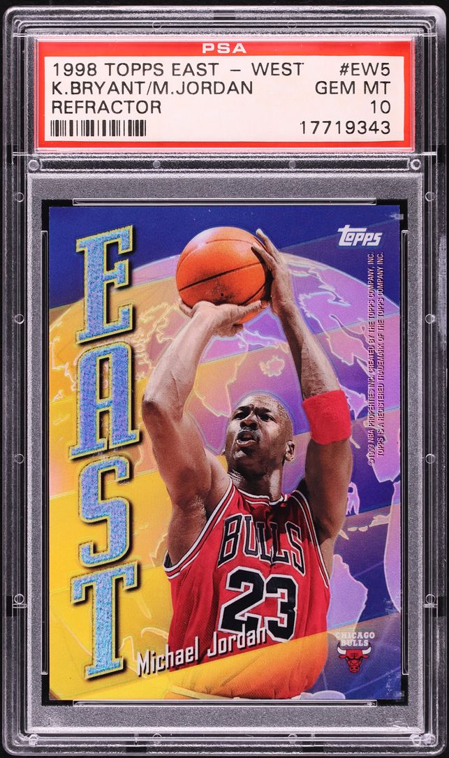 1998 Topps East & West Refractor Michael Jordan & Kobe Bryant #EW5 PSA 10 GEM MINT