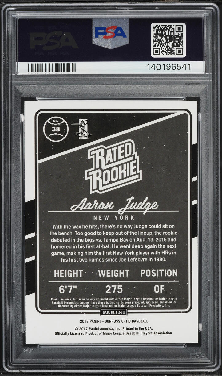2017 Donruss Optic Aaron Judge ROOKIE #38 PSA 8 NM-MT