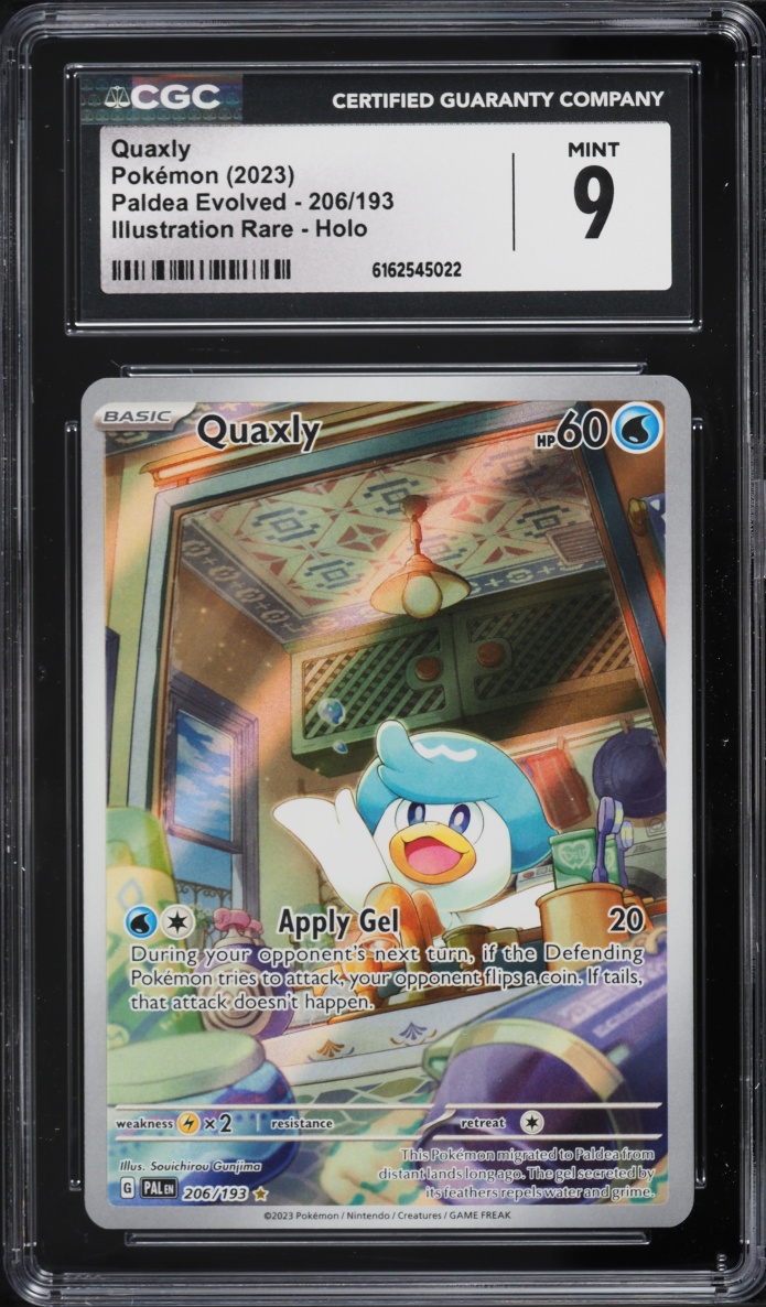 2023 Pokemon Scarlet & Violet Paldea Evolved IR Quaxly #206 CGC 9 MINT