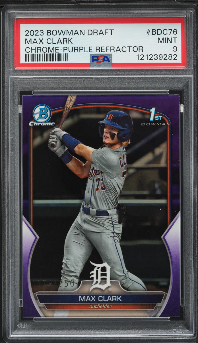 2023 Bowman Chrome Draft Purple Refractor Max Clark PROSPECT /250 #BDC76 PSA 9