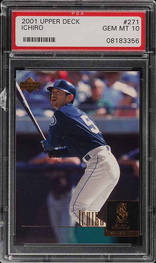 2001 Upper Deck Victory Ichiro Suzuki ROOKIE BAT PATCH #564 BGS 8