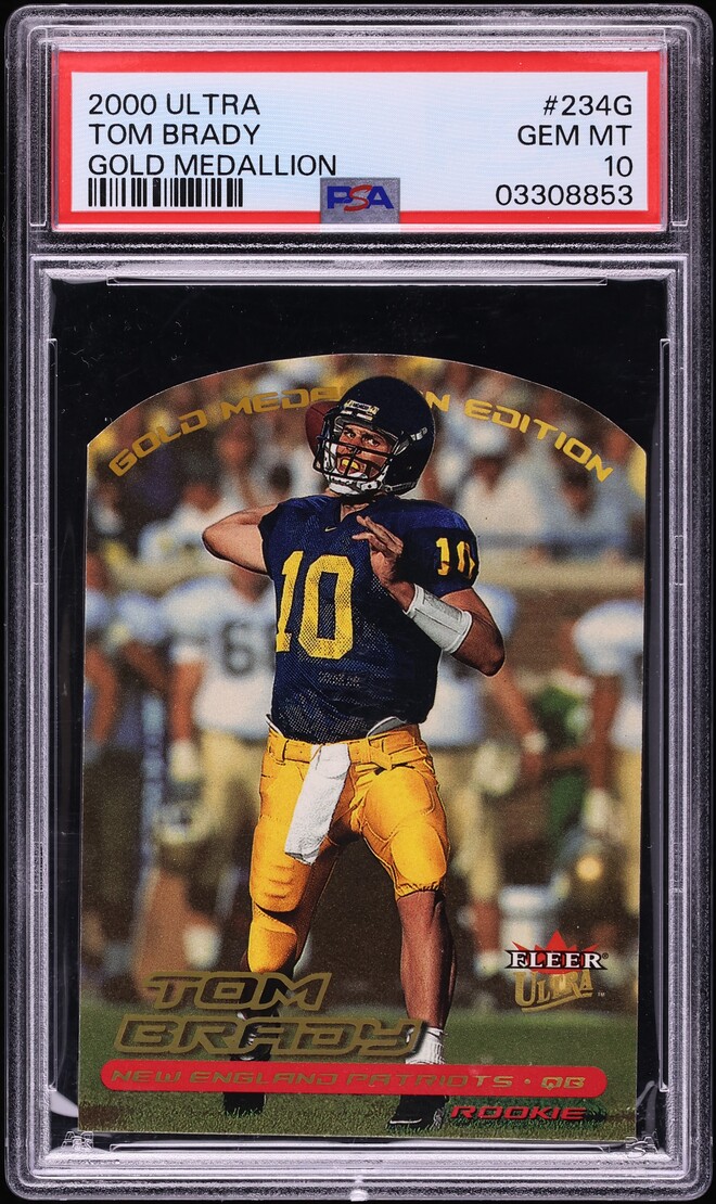 2000 Ultra Gold Medallion Die-Cut Tom Brady ROOKIE #234G PSA 10 GEM MINT
