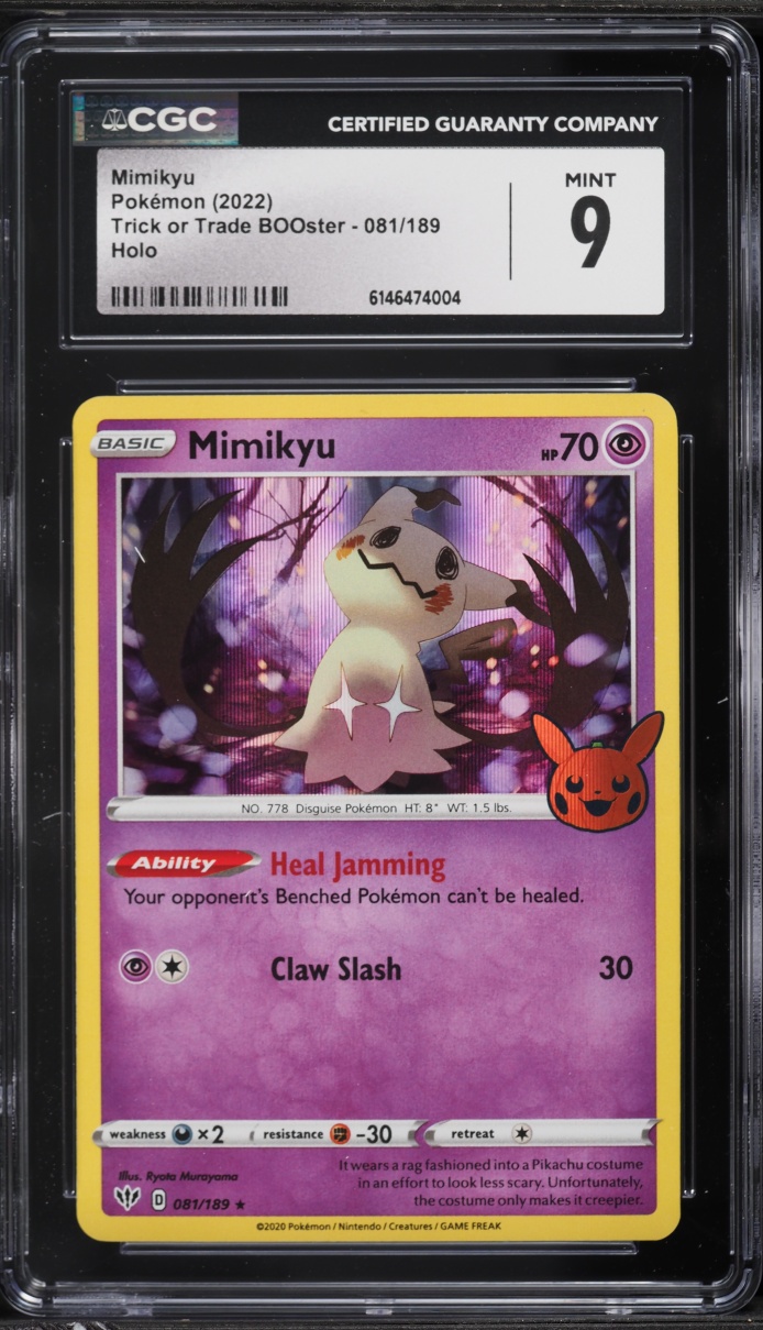 2022 Pokemon Sword & Shield Trick Or Trade Holo Mimikyu #81 CGC 9 MINT