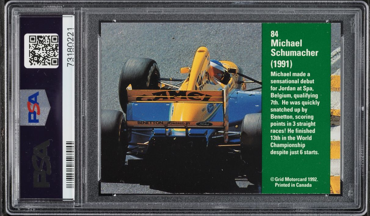 1992 Grid Formula 1 F1 Michael Schumacher ROOKIE #84 PSA 9 MINT
