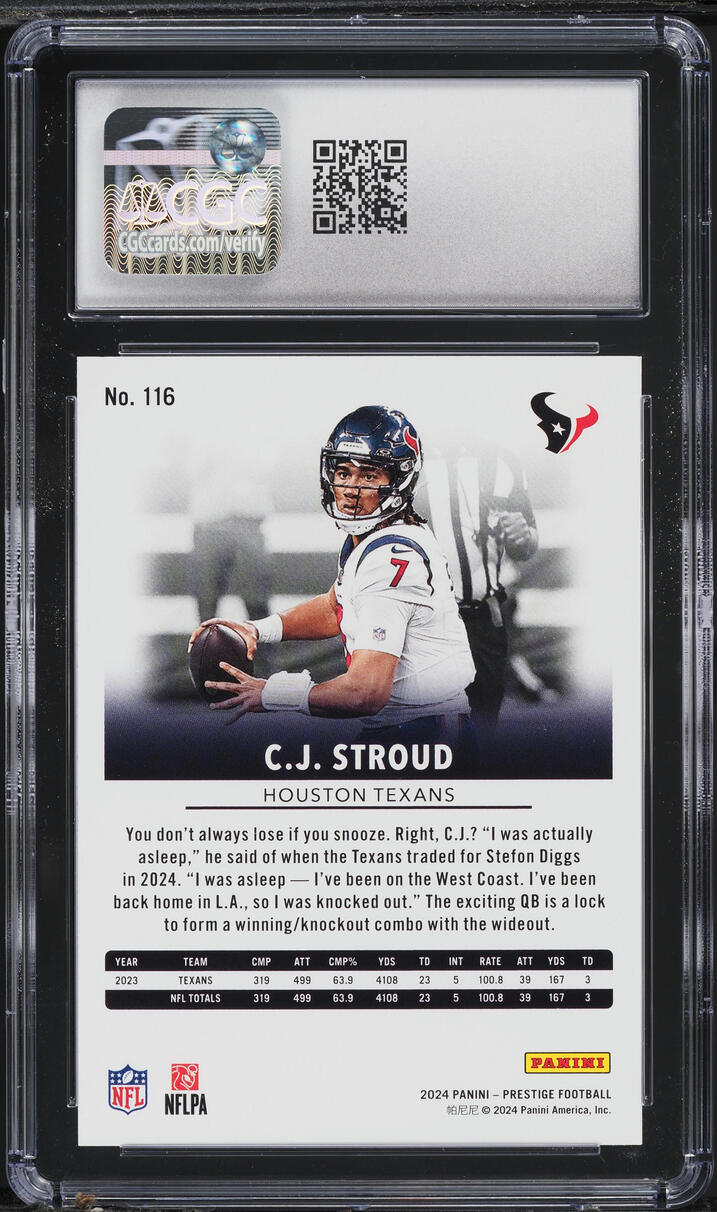 2024 Panini Prestige C.J. Stroud #116 CGC 9 MINT