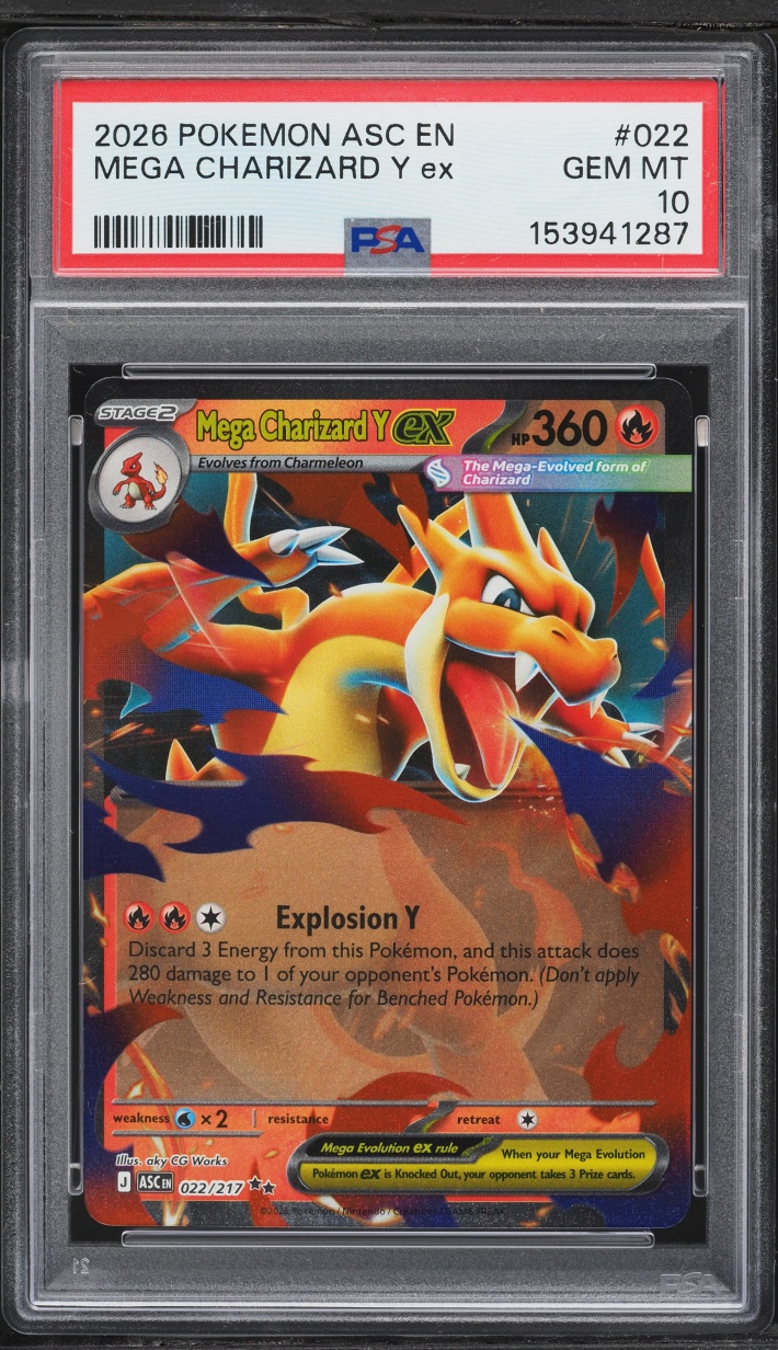 2026 Pokemon Mega Evolution Ascended Heroes Holo Mega Charizard Y Ex #022 PSA 10 GEM MINT