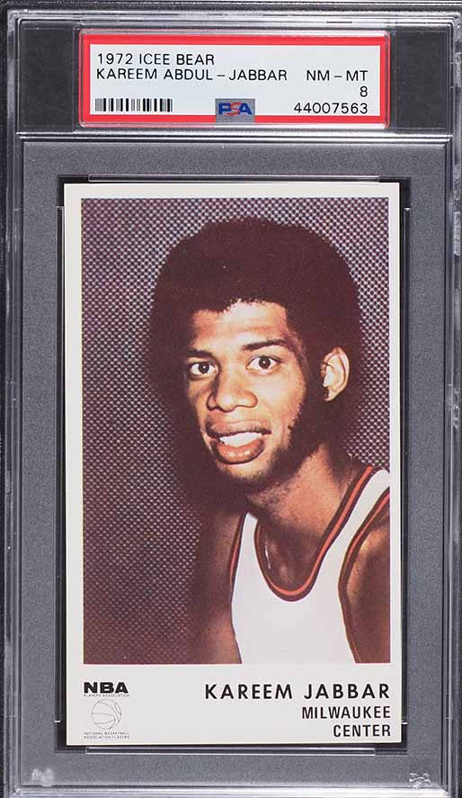 1972 Icee Bear Basketball Kareem Abdul-Jabbar PSA 8 NM-MT - Main Image