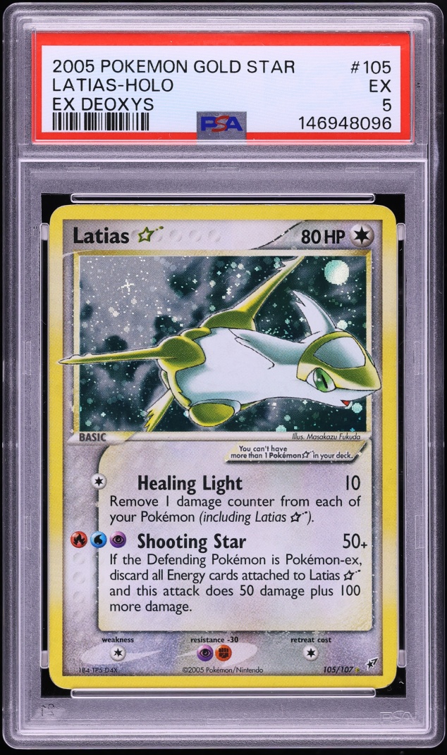 2005 Pokemon EX Deoxys Holo Latias Gold Star #105 PSA 5 EX
