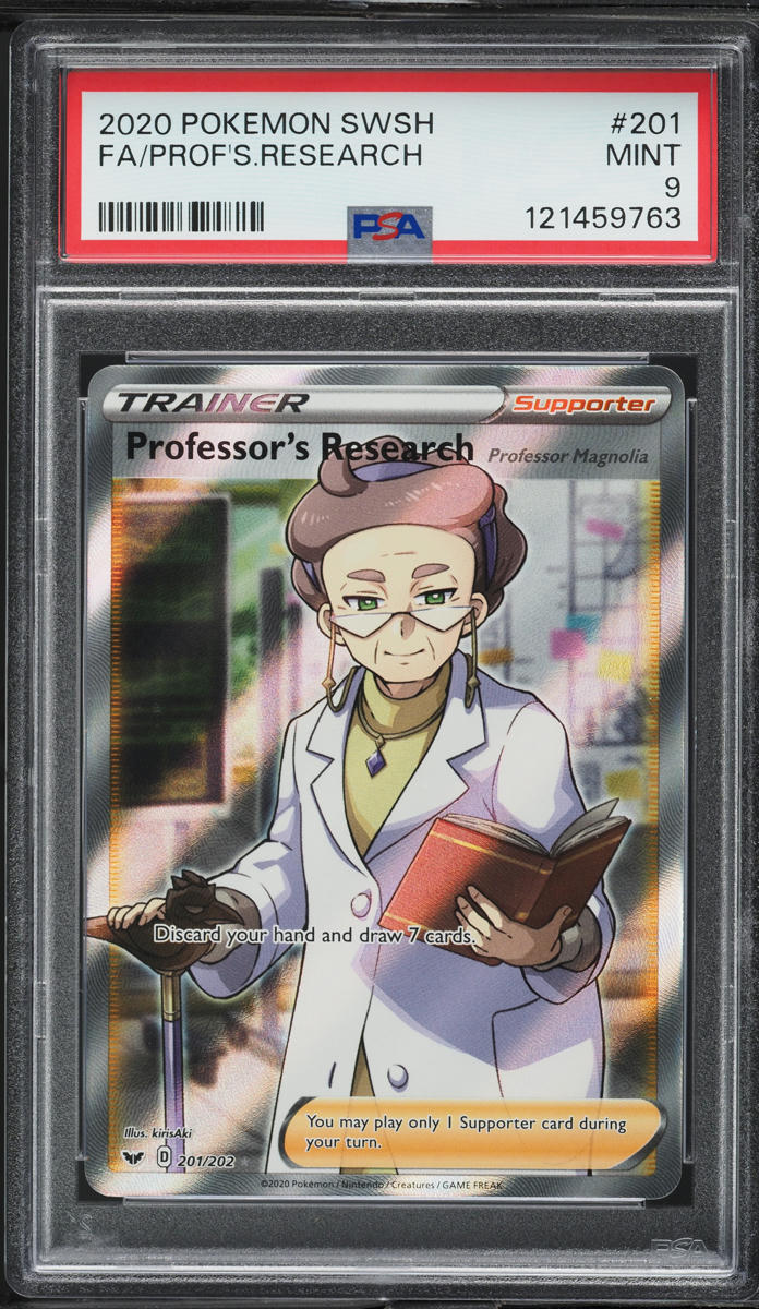 2020 Pokemon Sword & Shield Full Art Professor's Research #201 PSA 9 MINT