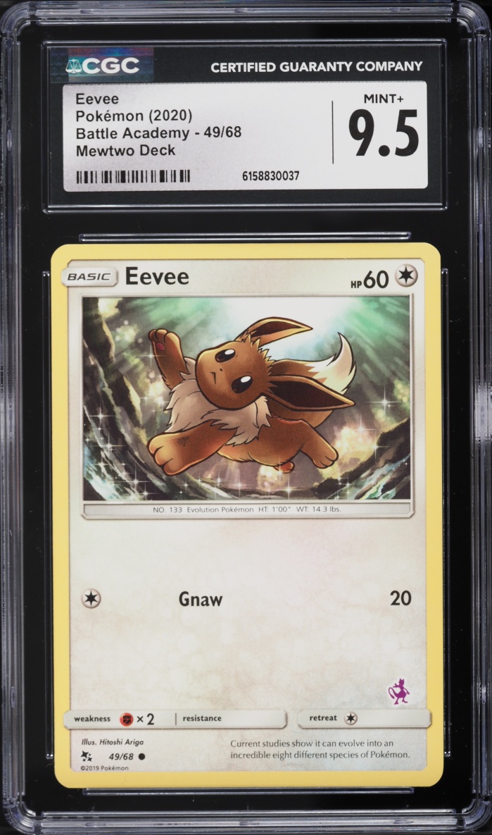 2020 Pokemon Sword & Shield Battle Academy Mewtwo Deck Eevee #49 CGC 9.5 MINT+
