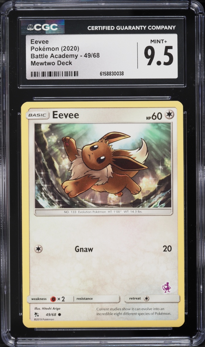 2020 Pokemon Sword & Shield Battle Academy Mewtwo Deck Eevee #49 CGC 9.5 MINT+