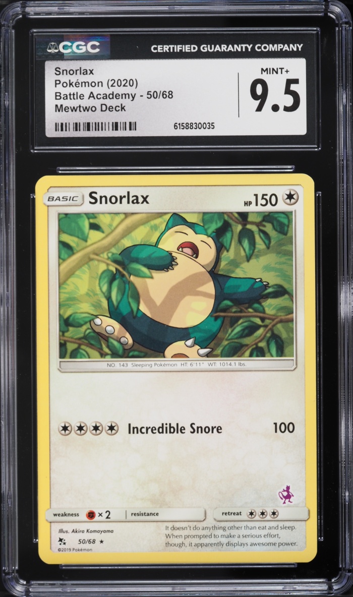 2020 Pokemon Sword & Shield Battle Academy Mewtwo Deck Snorlax #50 CGC 9.5 MINT+