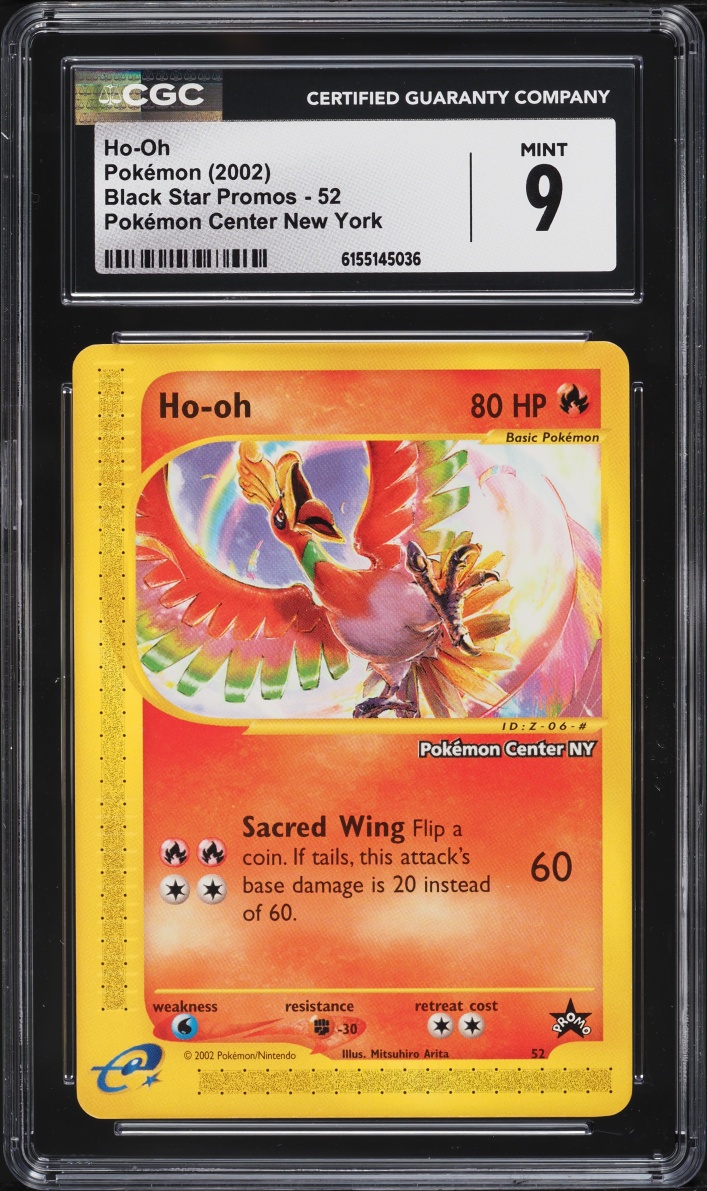 2002 Pokemon Black Star Promo Center New York Ho-Oh #52 CGC 9 MINT