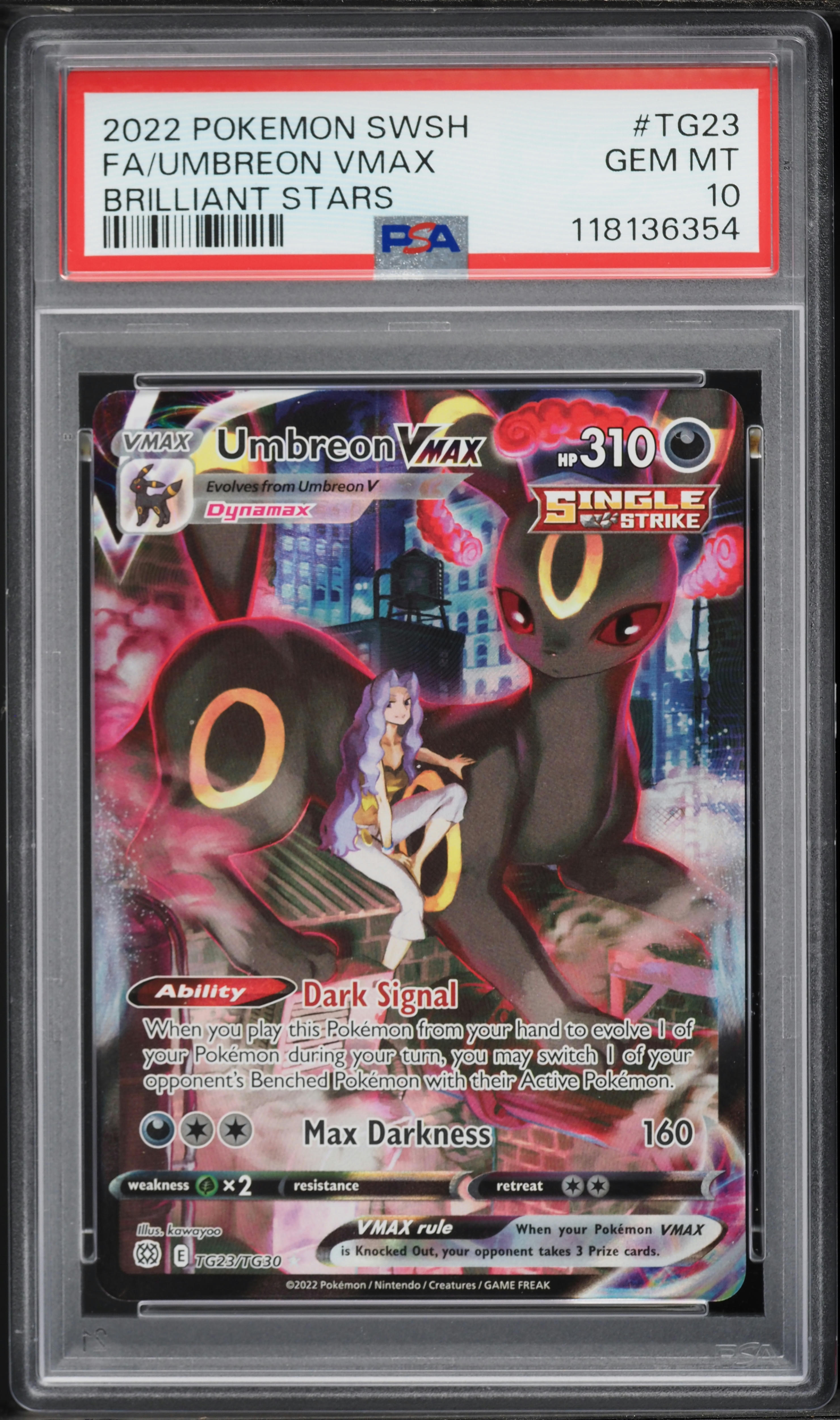 2022 Pokemon Sword & Shield Brilliant Stars CHR Umbreon VMAX #TG23 PSA 10 GEM MINT