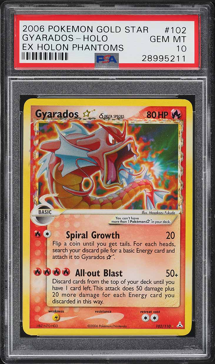 2006 Pokemon EX Holon Phantoms Holo Gyarados Gold Star #102 PSA 10 GEM MINT