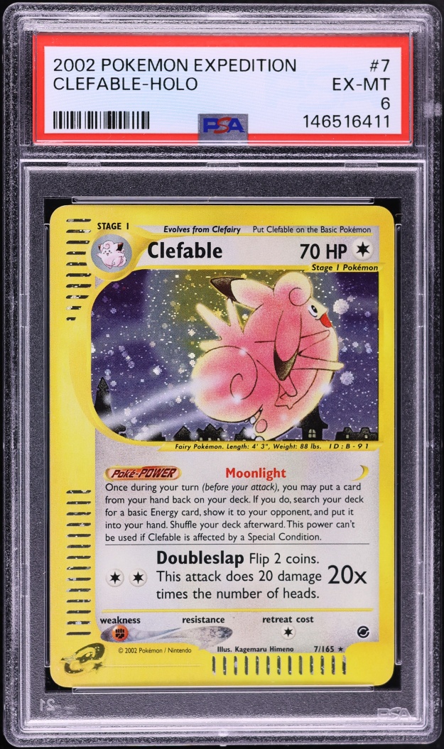 2002 Pokemon Expedition Holo Clefable #7 PSA 6 EXMT