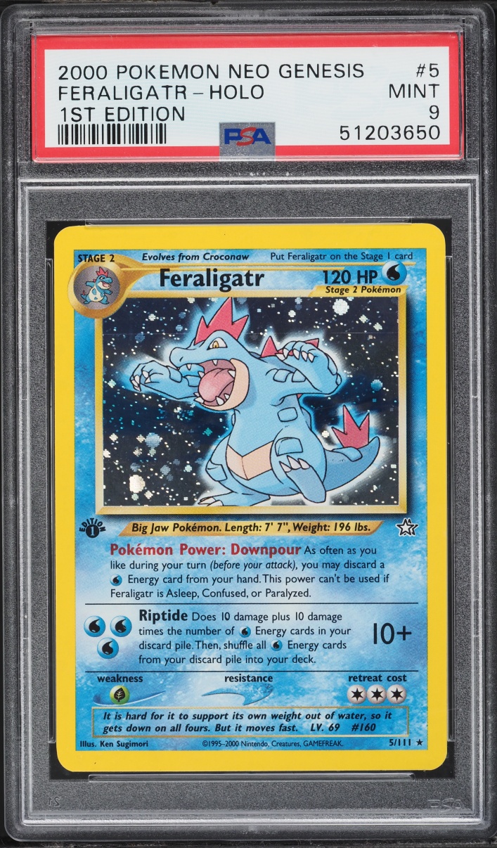2000 Pokemon Neo Genesis 1st Edition Holo Feraligatr #5 PSA 9 MINT