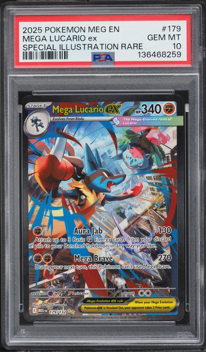 2025 Pokemon Mega Evolution SIR Mega Lucario ex #179 PSA 10 GEM MINT