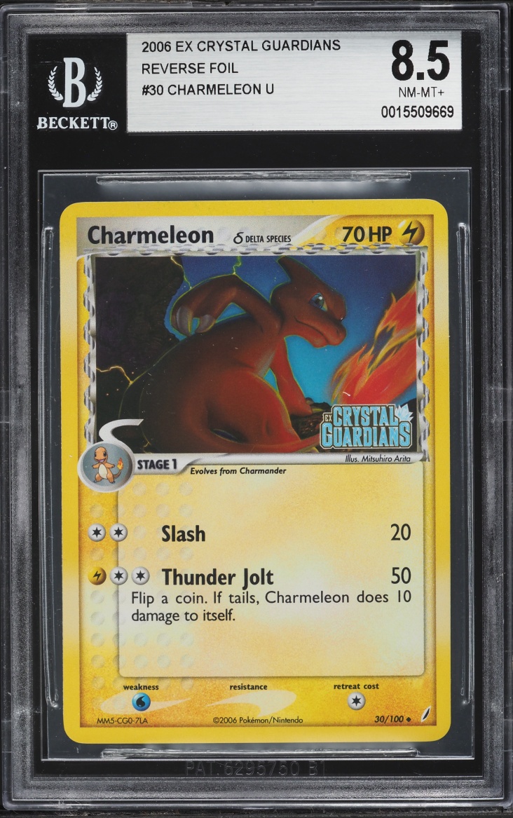 2006 Pokemon EX Crystal Guardians Reverse Holo Charmeleon #30 BGS 8.5 NM-MT+
