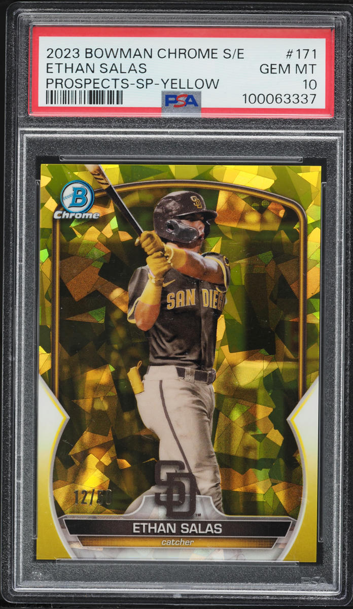 2023 Bowman Chrome Sapphire Yellow Ethan Salas PROSPECT /50 #BCP-171 PSA 10 GEM MINT