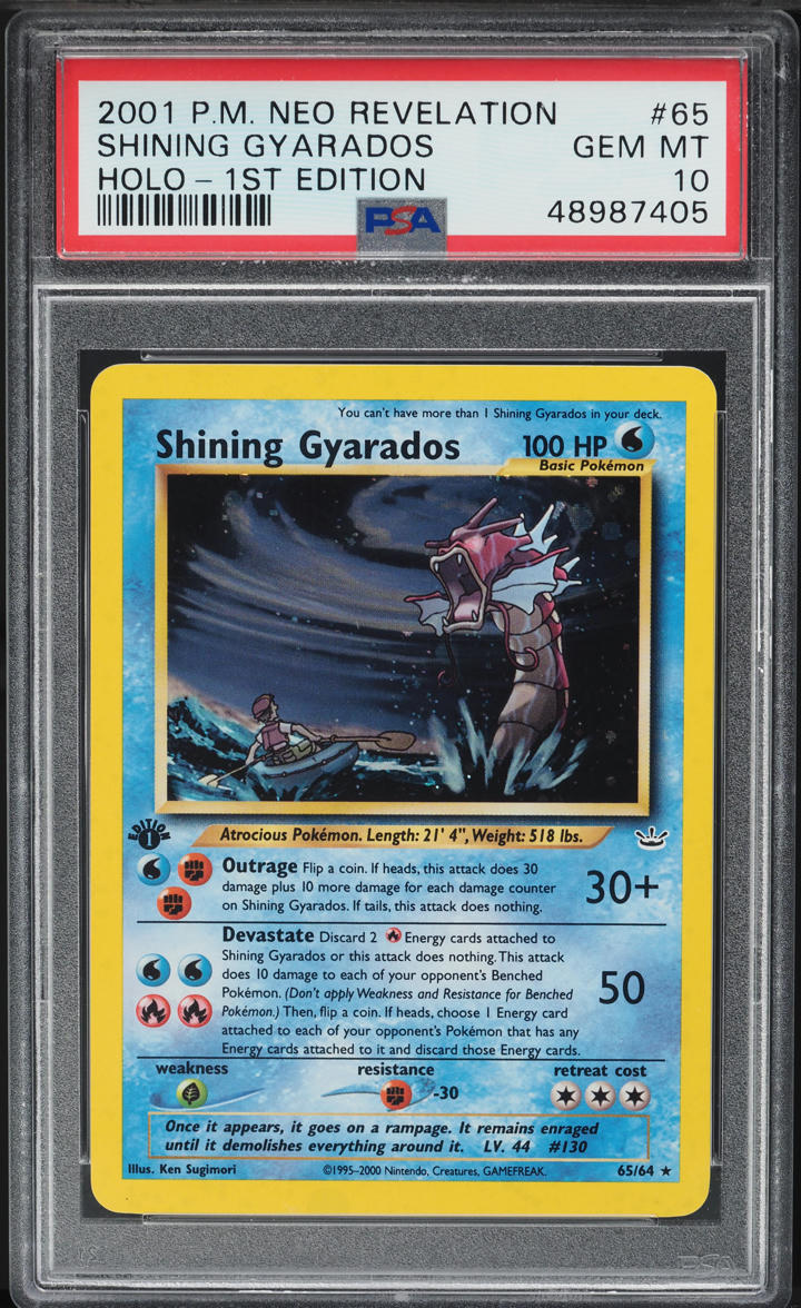 2001 Pokemon Neo Revelation 1st Edition Holo Shining Gyarados #65 PSA 10 GEM