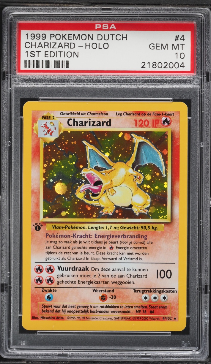 1999 Pokemon Dutch Base Set 1st Edition Holo Charizard #4 PSA 10 GEM MINT
