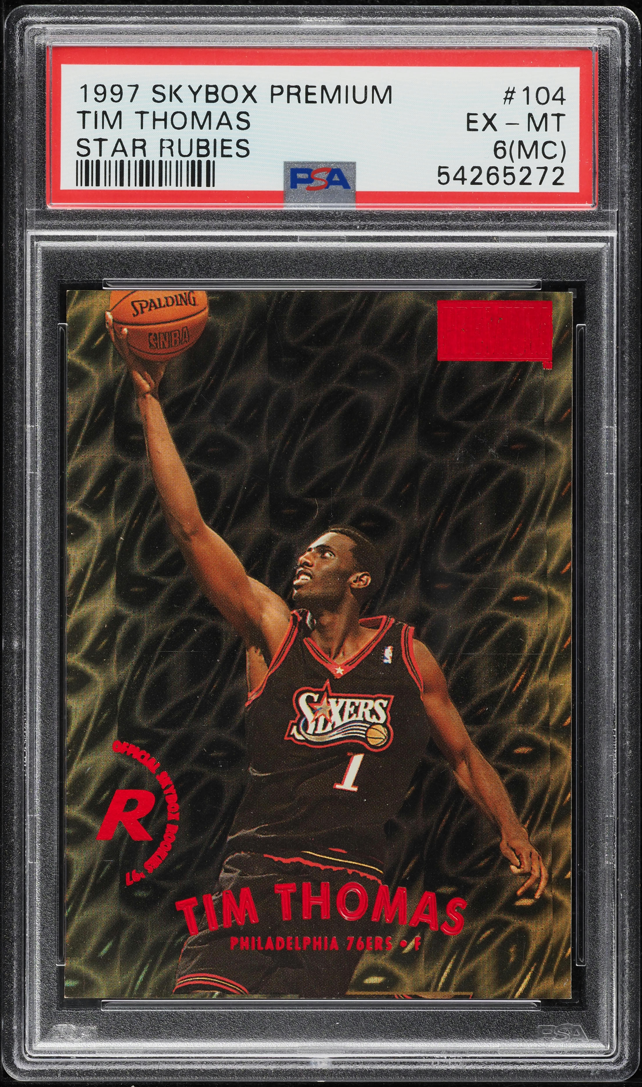 1997 Skybox Premium Star Rubies Tim Thomas ROOKIE /50 #104 PSA 6(mc ...
