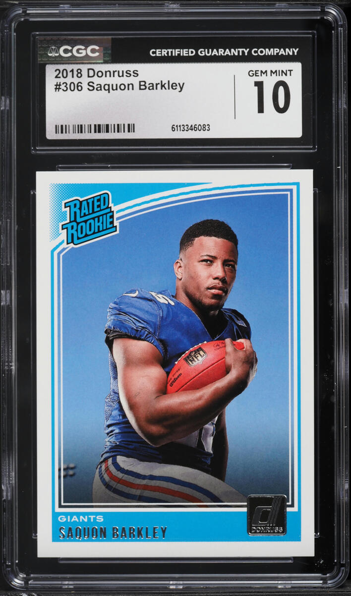 2018 Donruss Football Saquon Barkley ROOKIE #306 CGC 10 GEM MINT