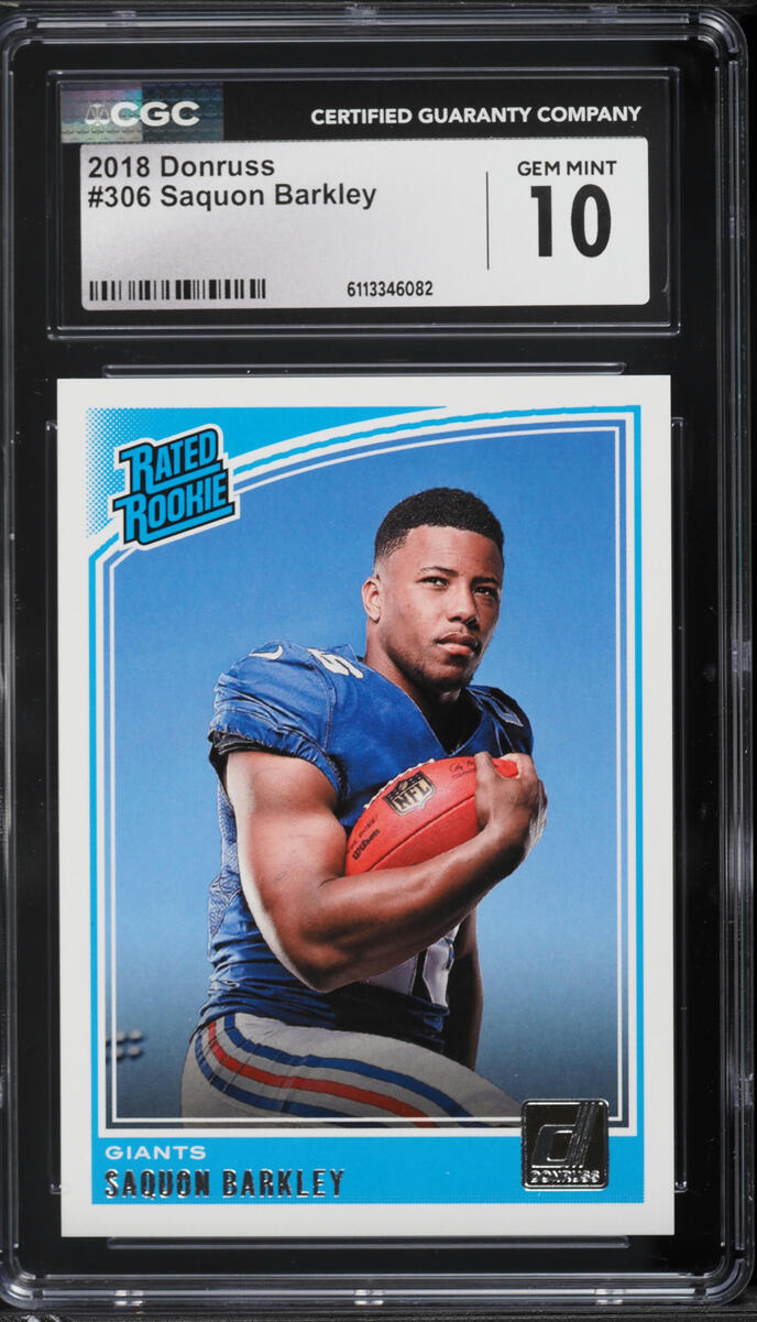 2018 Donruss Football Saquon Barkley ROOKIE #306 CGC 10 GEM MINT