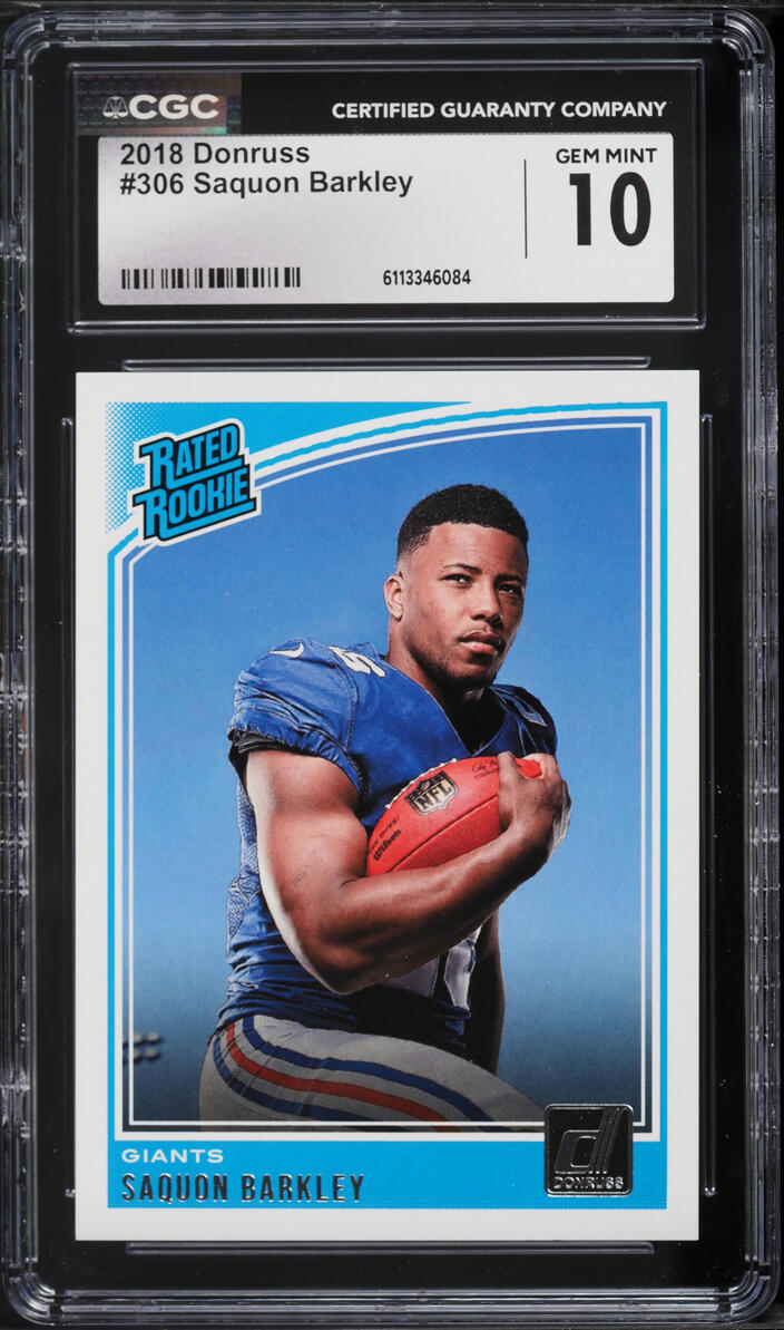 2018 Donruss Football Saquon Barkley ROOKIE #306 CGC 10 GEM MINT