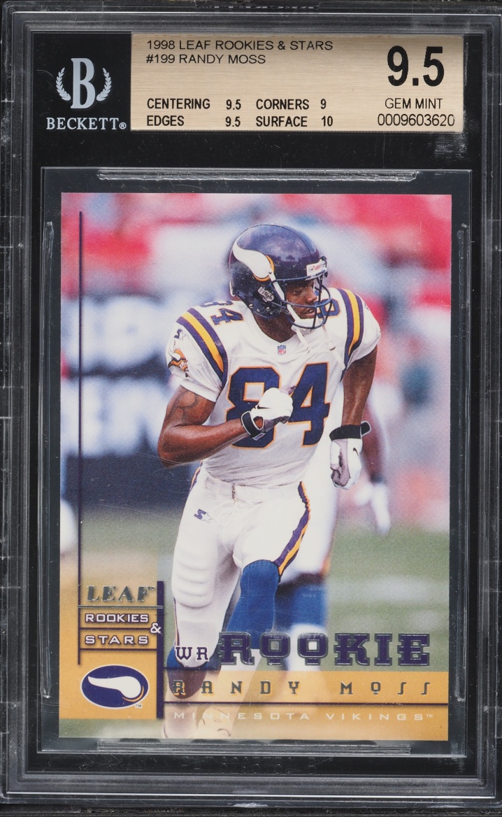 1998 Leaf Rookies & Stars Randy Moss ROOKIE #199 BGS 9.5 GEM MINT