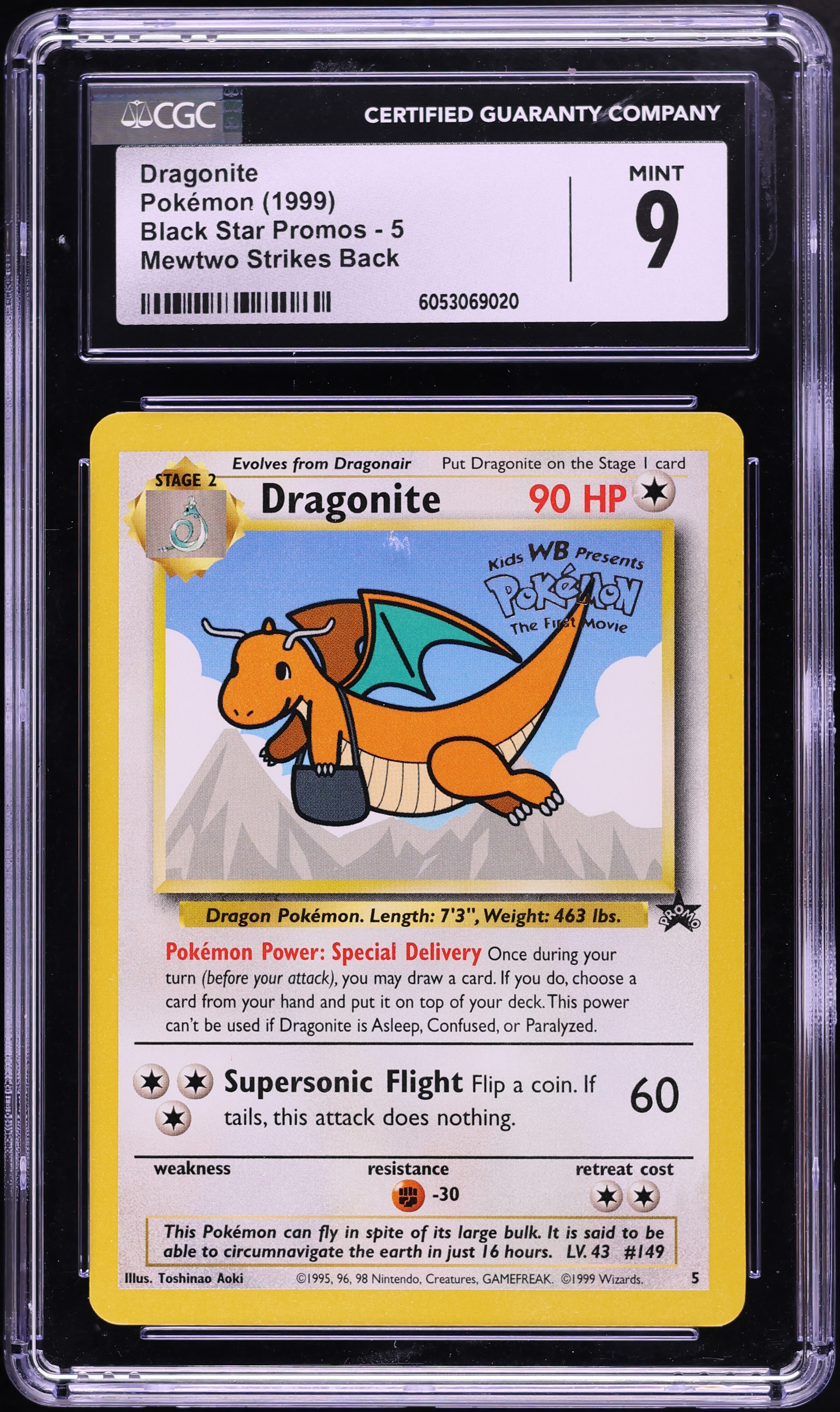 1999 Pokemon Movie Black Star Promo Dragonite #5 CGC 9 MINT