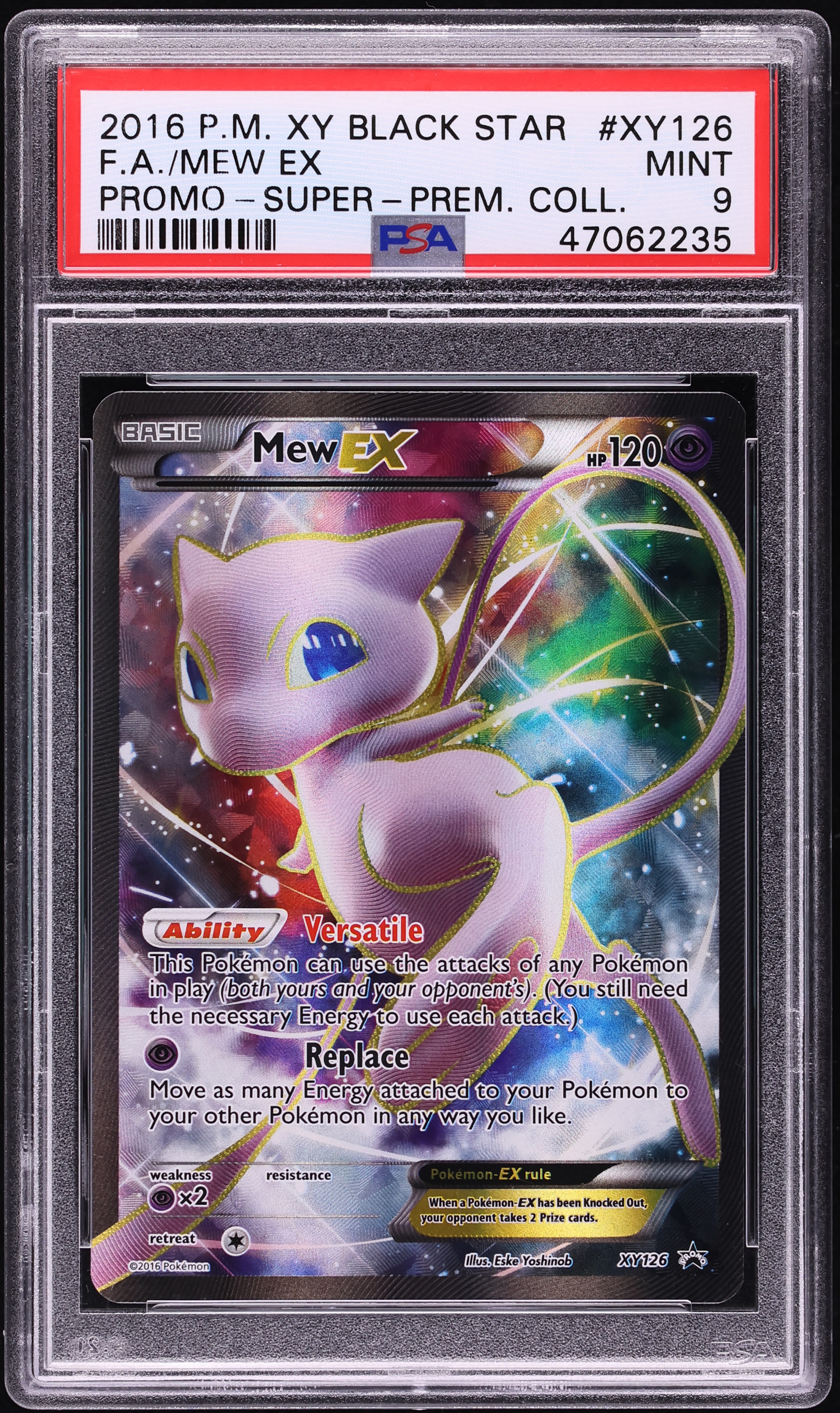 2016 Pokemon XY Black Star Promo Super Premium Collection Full Art Mew EX #XY126 PSA 9 MINT
